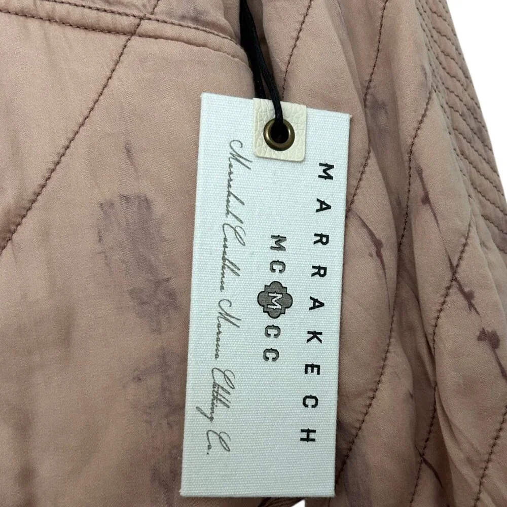 Marrakech Anthropologie Soft Quilted Tie Dye Bomber Moto Jacket NWT (M)